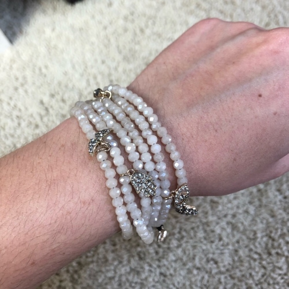 Marlyn Schiff Multi Layer Beaded Charm Bracelet